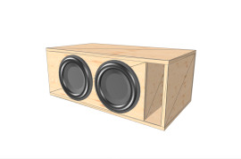 Glue it & Screw it Dual 12" inch Compact High Performance Subwoofer Ported Enclosure Angled View