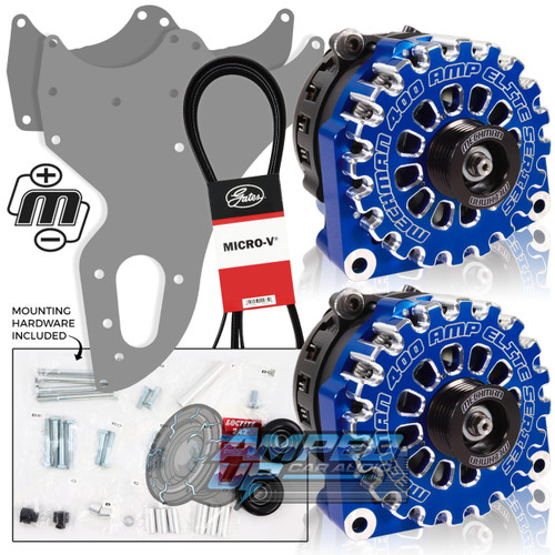 Mechman Dual Alternator Bracket W/ Two 400 Amp Elite Alternator