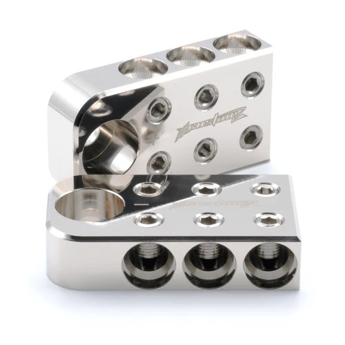 ILL Customz 6 Spot 1/0 AWG Bolt Down Input Style Battery Terminals (Pair)