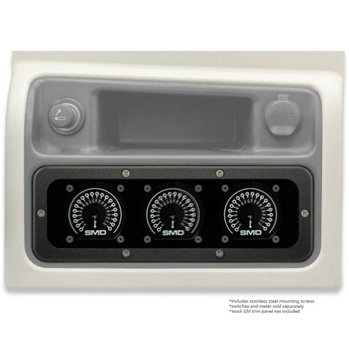 Sparked Innovations Billet Aluminum SMD Full-Size GM Truck 2003 – 2007 Switch Panel – 3 SMD Meters