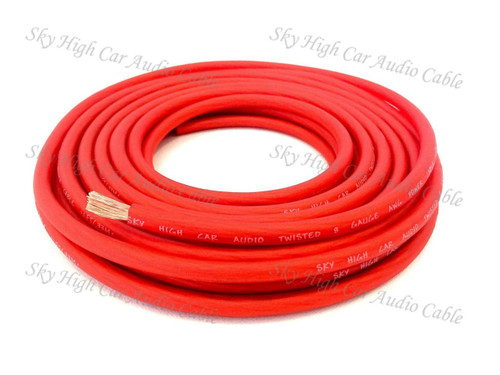 Sky High Car Audio OFC 8 AWG Gauge Red