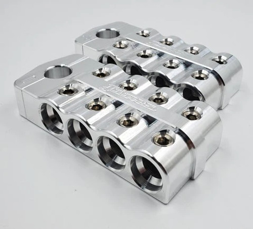Jims Machineworx 8 Spot 1/0 AWG Bolt Down SAE Style Battery Terminals (Pair)