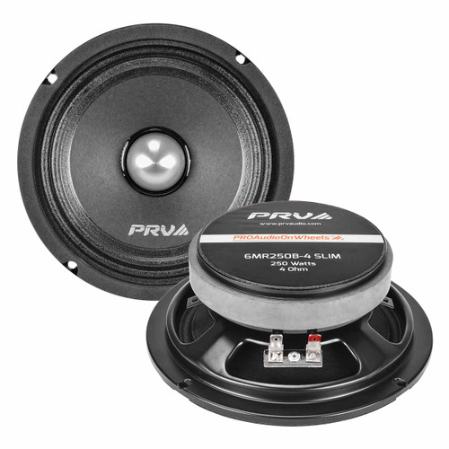 PRV Audio 6MR250B-4 SLIM 6.5" inch 4 Ohm (MR Series) Midrange Bullet Car Speaker 250 Watts RMS (Single)