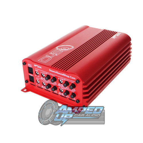 Down4Sound MM504 (Mini Maxx) Red Amplifier | 300 Watts RMS 4CH Front View
