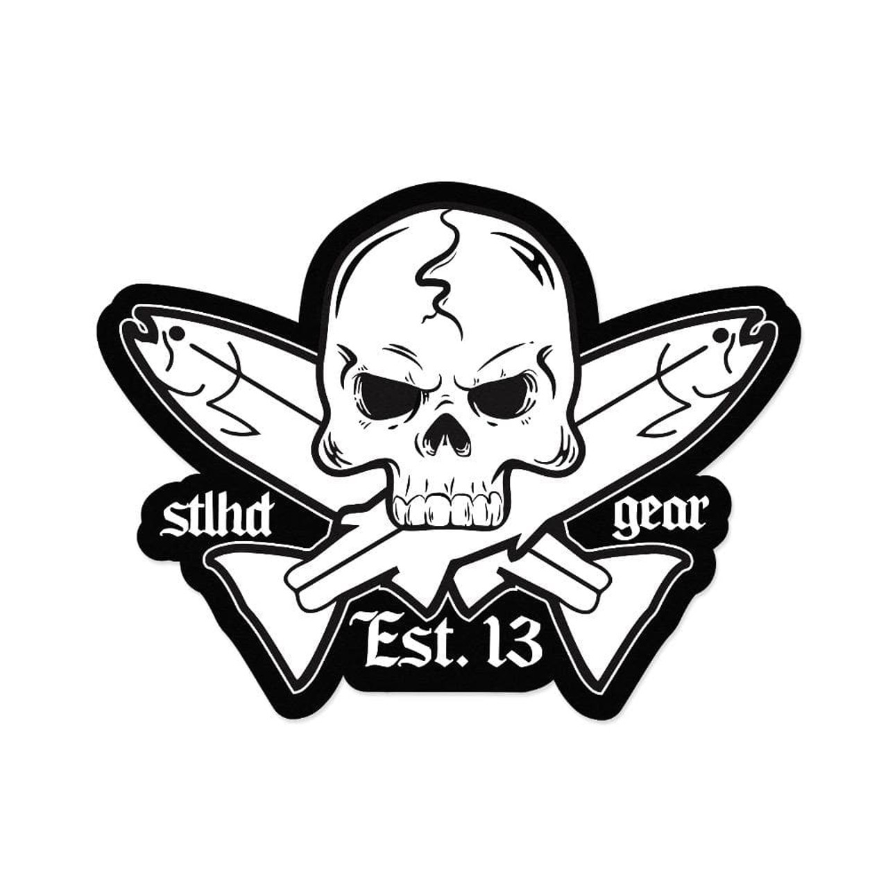 JOLLY ROGER STICKER 3"X 4" FRED'S CUSTOM TACKLE