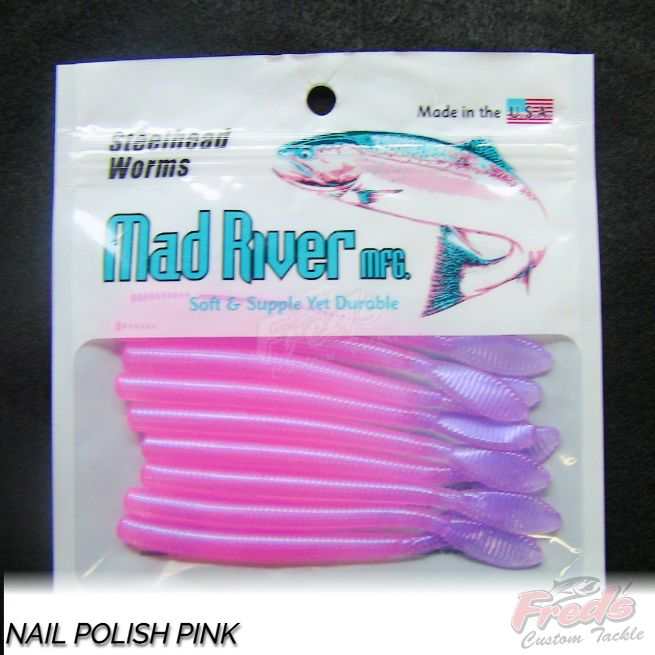 Mad River Steelhead Worms Bubble Gum / 3