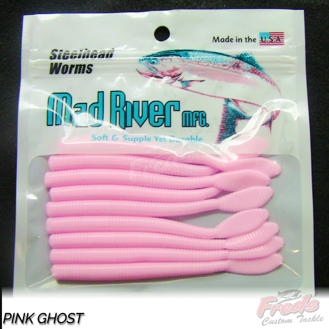 Mad River Steelhead Worms Bubble Gum / 3