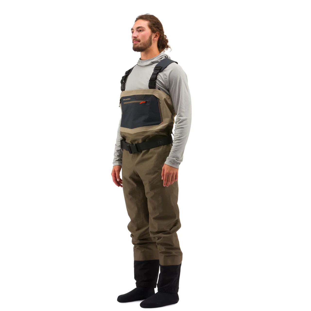 GRUNDENS M'S BOUNDARY STOCKINGFOOT WADERS boundary m's wader size:large tall 12-13 boundary m's wader colour:stone/otter