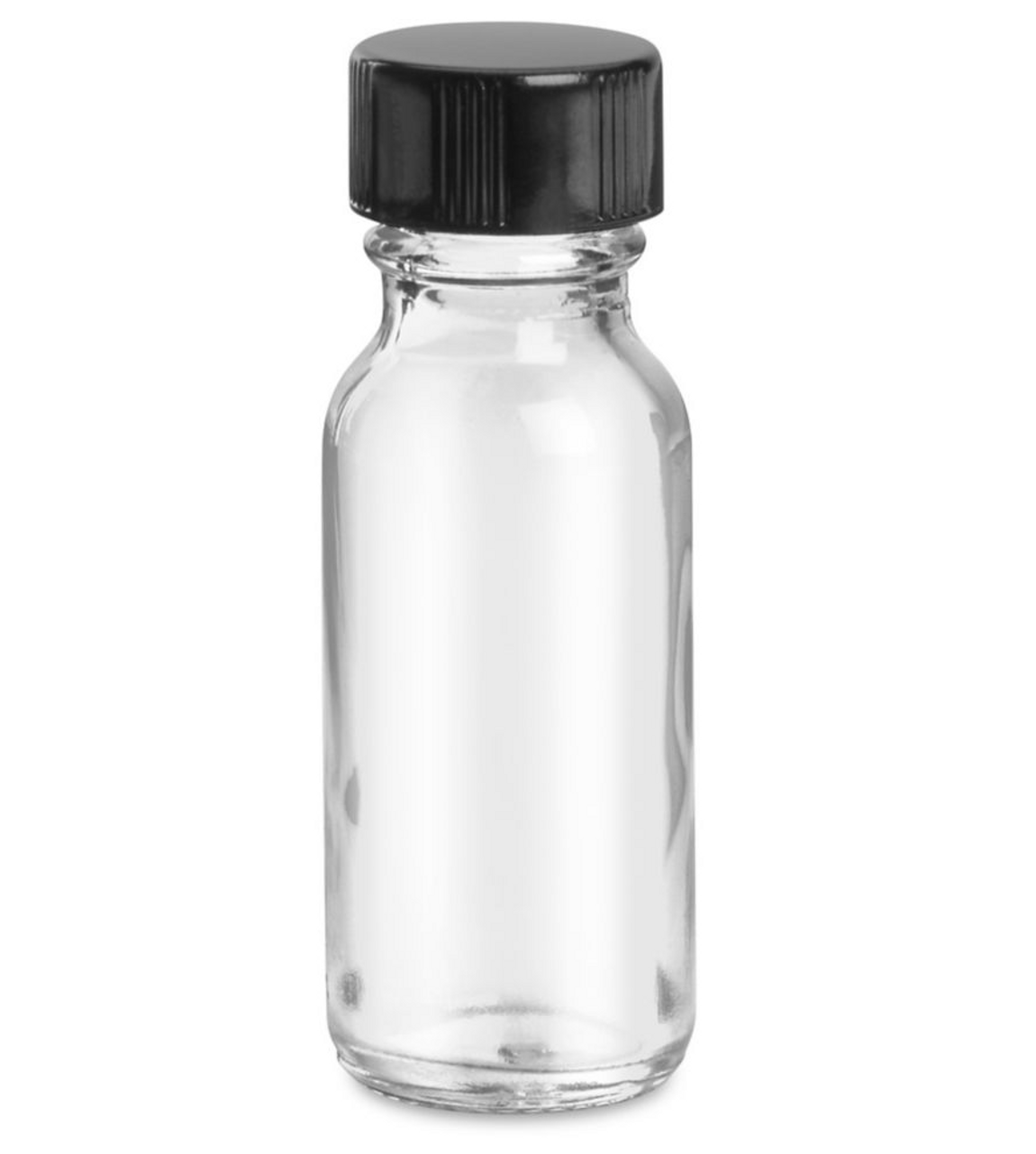 GLASS BOTTLE 1/2 OZ CLEAR