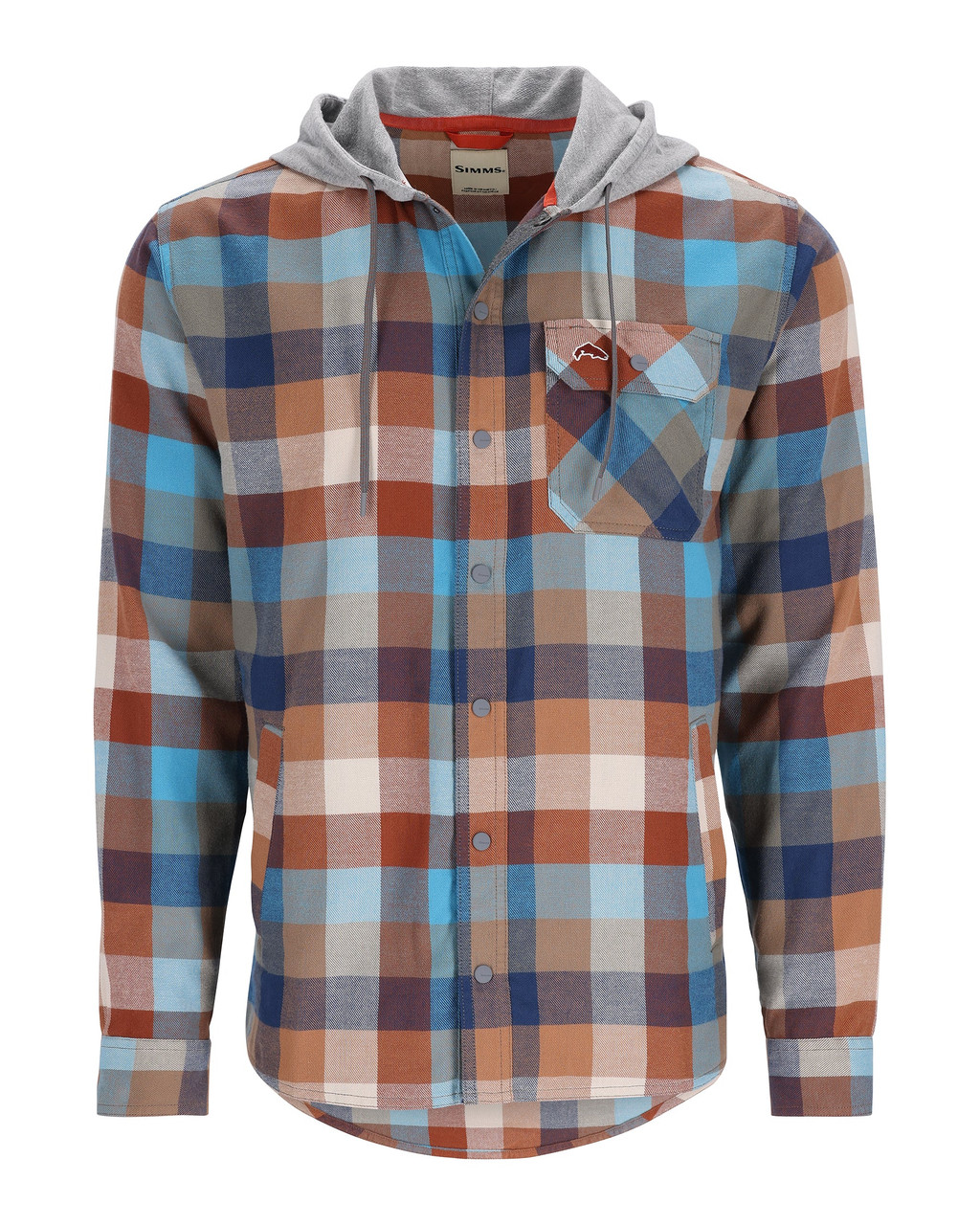 SIMMS M'S SANTEE FLANNEL HOODY