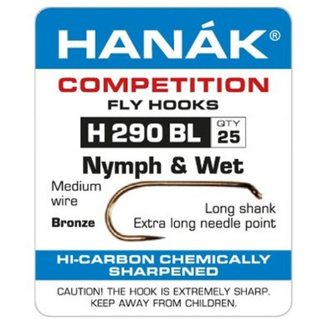 HANAK H290BL NYMPH & WET COMPETITION FLY HOOKS