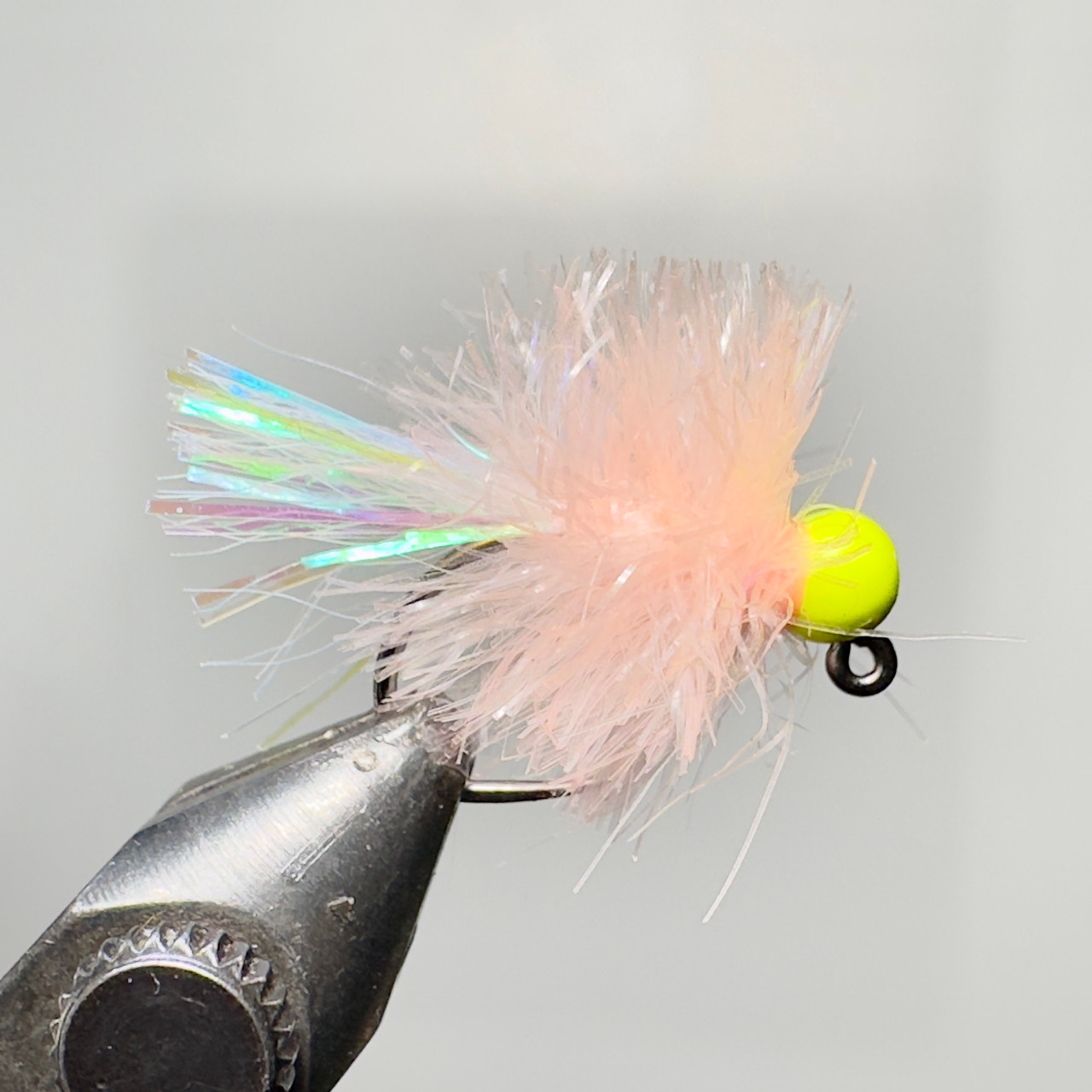Biscuit with chartreuse tungsten bead