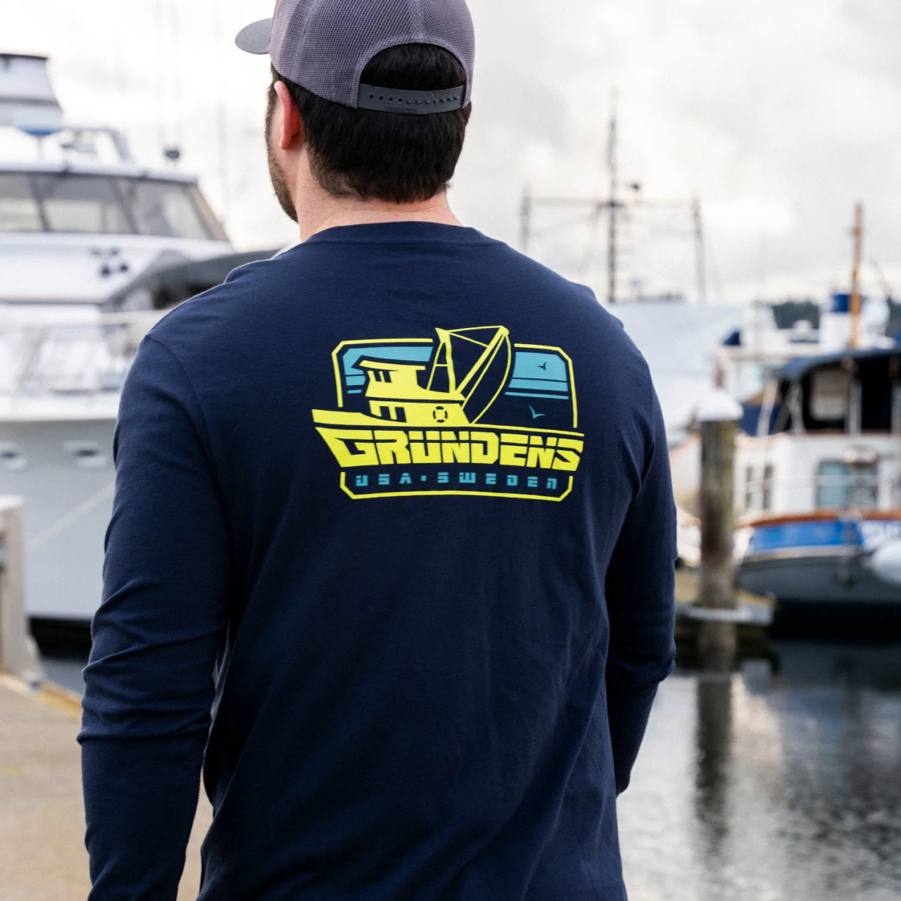 GRUNDENS COMMERCIAL BOAT LS T-SHIRT