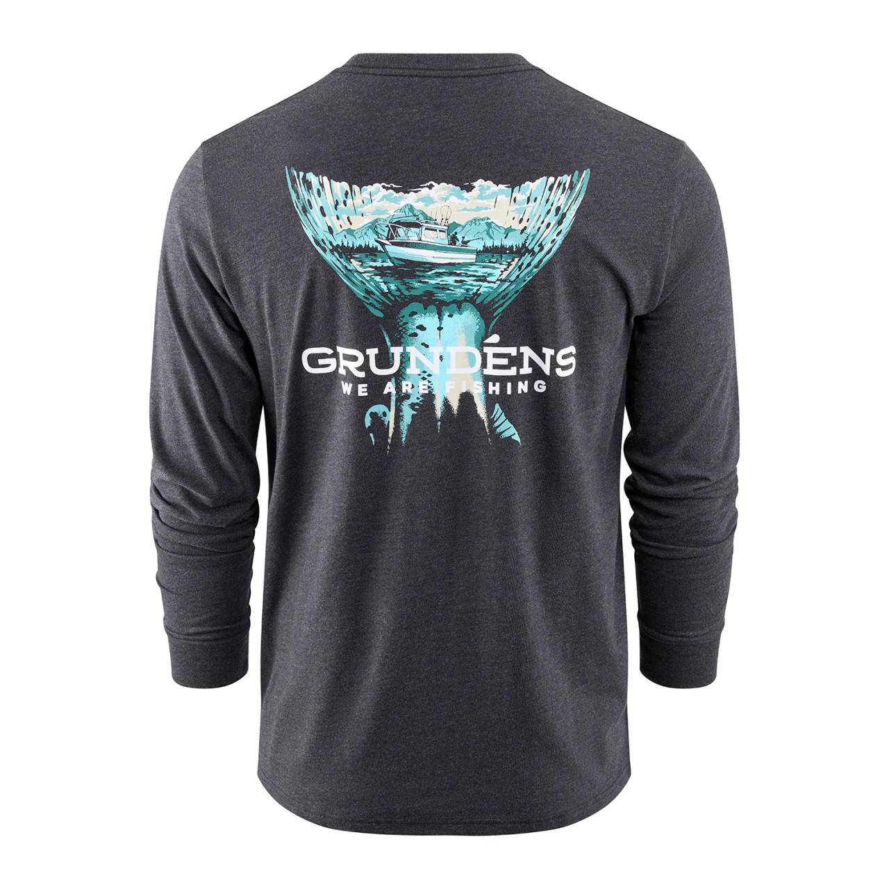 GRUNDENS SALMON TAILSCAPE LS T-SHIRT