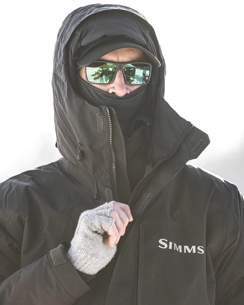 Simms Mens Challenger Waterproof Fishing Rain Coat - Black