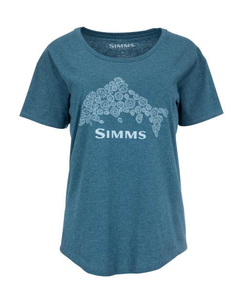 Simms Men's Wood Trout Fill T-Shirt - Cotton Blend Graphic Tee for Men,  Short Sleeve Shirt, Grey Heather, Medium