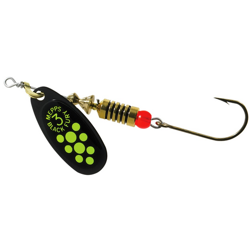 Mepps Bass Pocket Pac - #3 Black Fury Spinners Dressed Treble Hook 