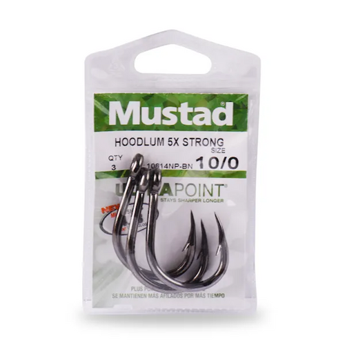  Mustad Ultra-Point 5X Strong 10814NP-BN Hoodlum Live Bait Hook  (4/0 (6 Hooks)) : Sports & Outdoors