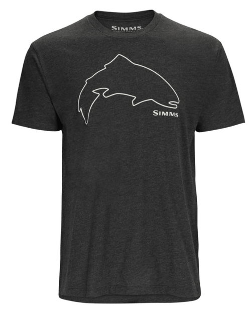 Simms Trout Outline T-Shirt Men's Charcoal Heather / L