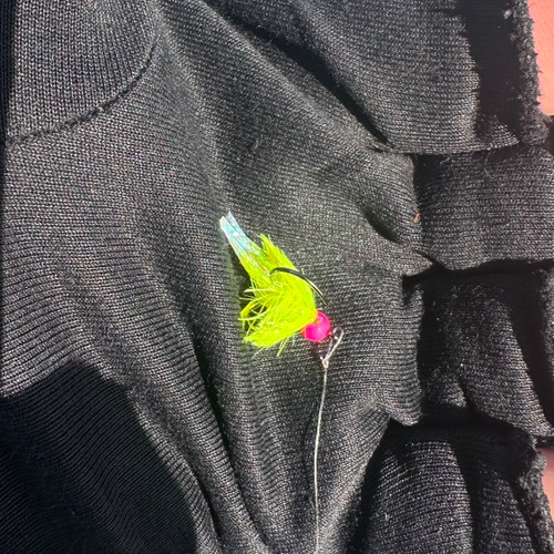 Hot pink bead with atomic yellow body... absolutely deadly under an indie.