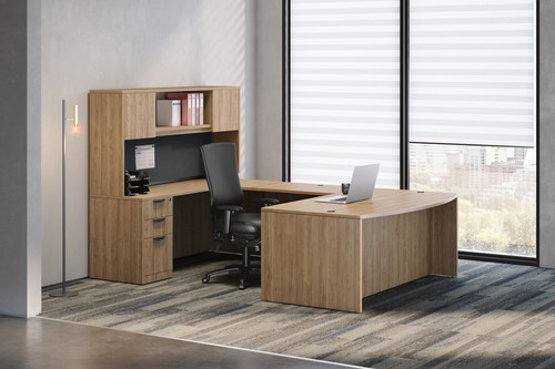 Worksimpli Performance Laminate PL laminate Bow Front desk sets from Easy Office Furniture in Marietta and Atlanta GA