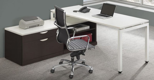 Elements Benching L-Desk Set with Storage Bench