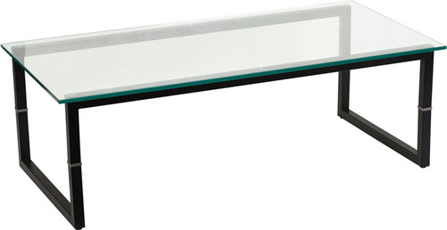 FFI 0701 Glass Coffee Table with Black Legs 