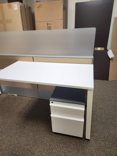 30 Haworth Compose Benching Workstations with Screens and Storage Cabinets