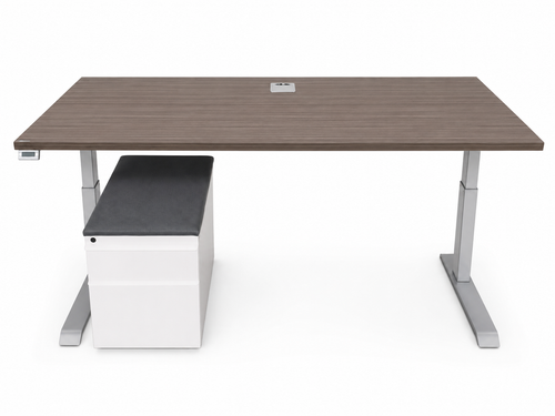 Height Adjustable Table Desk with New Table Top and Storage Cabinet