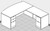 L Desk with Bow Front desk and 2 Full Height Storage Pedestals