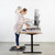 Sit Stand Height Desk Top Riser with Keyboard Tray for Dual Monitors in White from Easy Office Furniture in Atlanta and Marietta GA