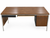 Vintage Mid Century 1960's 1970's Lehigh Leopold 36Dx67W Executive Desk with Chrome Legs