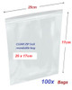 Clear Re-sealable plastic bag 25cm x 17cm  - 100x bags