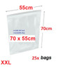 Clear Re-sealable plastic bag 70cm x 55cm XXL  - 25x bags