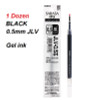 ZEBRA JLV 0.5mm Gel ink Refills - 1 Dozen  BLACK