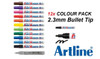 Artline Paint Marker EK400XF Bullet Tip 2.3mm - 12x Colours PACK