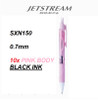 Uniball Jetstream Retractable Gel Pens 0.7mm SXN150-07  - 10x BLACK (PINK body)