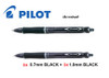 Pilot Acroball Ballpoint Pens BLACK  - 5x 0.7mm + 5x 1.0mm