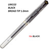UNIBALL UM153 Broad Tip Liquid Ink Cap Pen 1.0mm - 10x BLACK