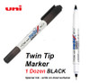 Uniball PD153T Media X Twin Tip Marker - 1 DOZEN BLACK