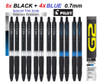 Pilot G2 Retractable Gel Pen SPECIAL EDITION 0.7mm  - 8x BLACK +4x BLUE