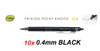 Pilot FriXion Point Knock Retractable Erasable Ink Gel Pen 0.4mm - 10x BLACK