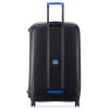 DELSEY MONCEY 82cm Non-Zipper Luggage BLACK Blue trim