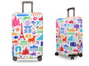 Around World Travel luggage Elastic Cover to Fit 65cm to 69cm