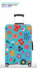 Elastic Polyester luggage cover for 80cm to 82cm Crayon Floral Turquoise