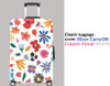  Elastic Polyester luggage cover for Carry On 55cm Crayon Floral WHITE