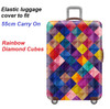 Elastic Polyester luggage cover for 55cm Carry On Rainbow Diamond Cubes