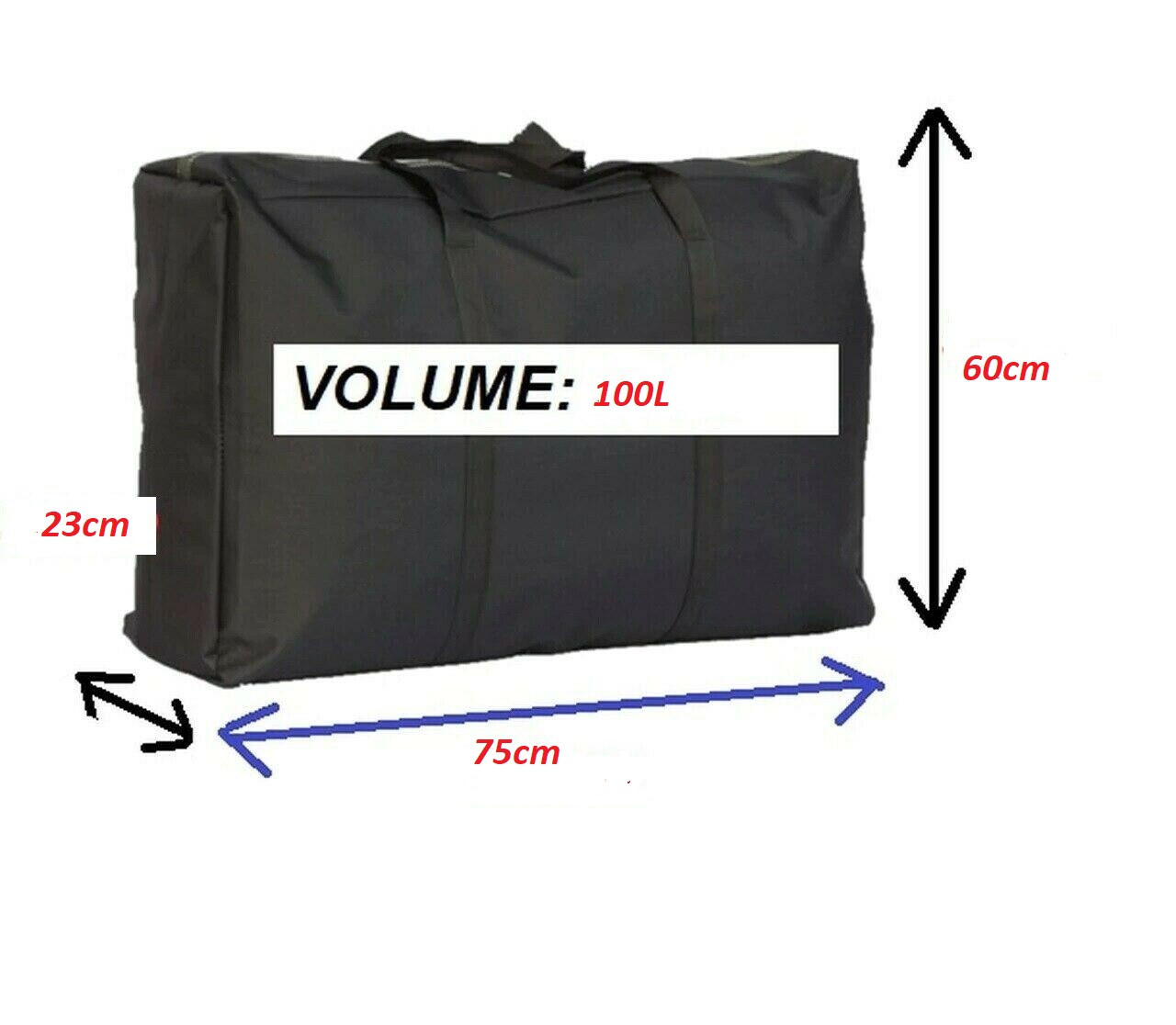 Duffel Storage bag 100L BLACK LUGGAGE BAZAAR