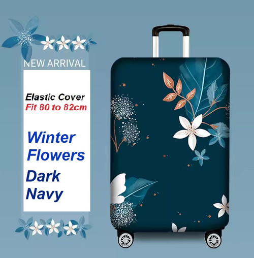 Elastic Polyester luggage cover for 80cm to 82cm Winter Flowers