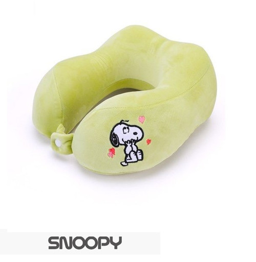SNOOPY Memory foam travel pillow Apple Green